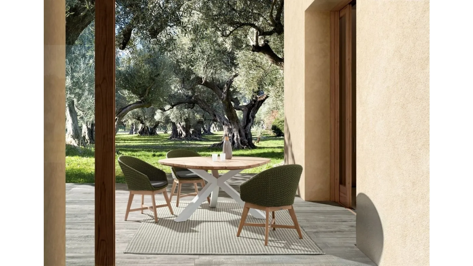 Sedia in corda e teak Coachella di Bizzotto