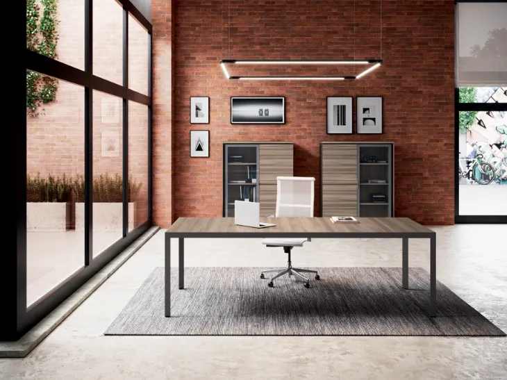 Mobile Ufficio Direzionale D1 08 in melaminico effetto legno e metallo di Colombini Office