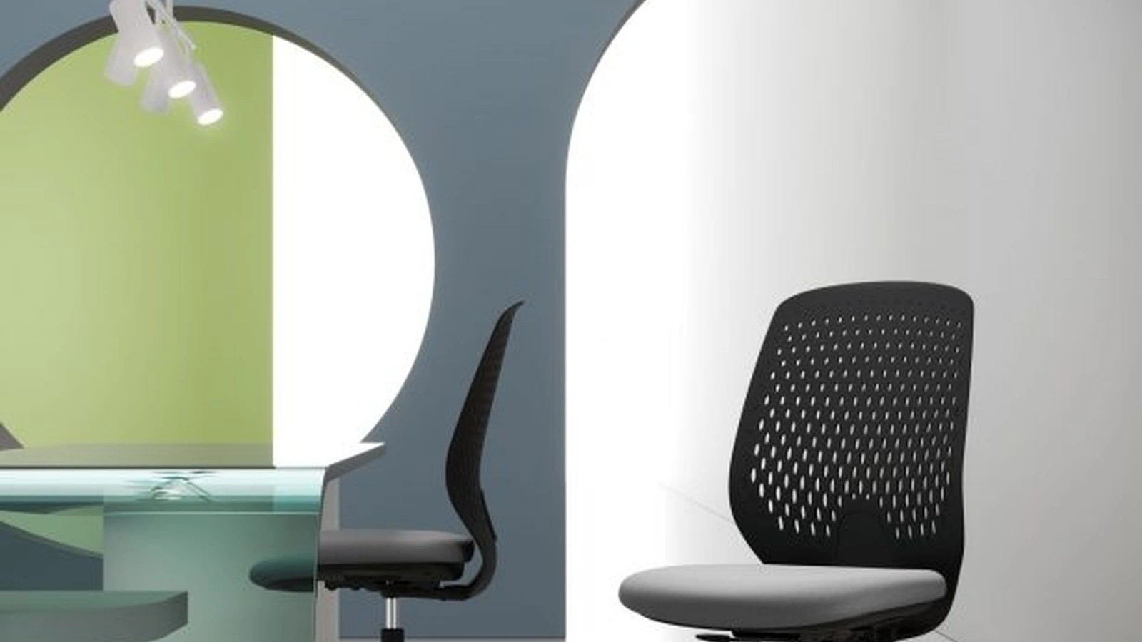 Seduta Operativa Key Smart stool in polipropilene e tessuto di Kastel