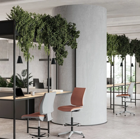 Seduta Operativa Kubix stool in tessuto e polipropilene di Kastel