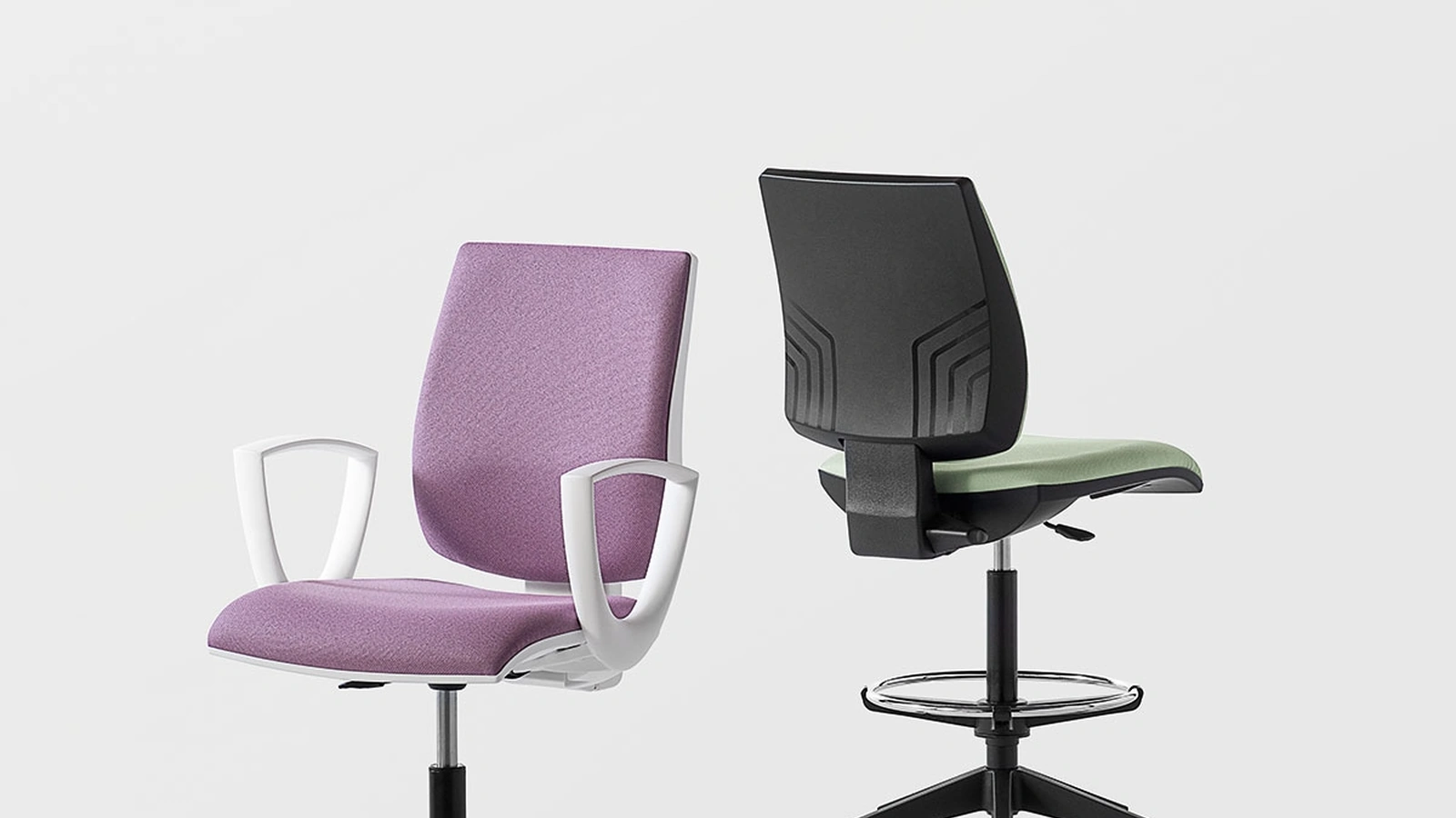 Seduta Operativa Kubix stool in tessuto e polipropilene di Kastel