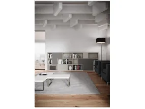 Libreria in laccato Grigio