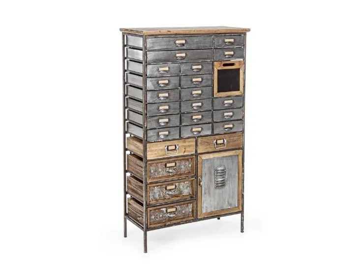 Cassettiera Ufficio Officina con 25 cassetti in metallo e legno di Bizzotto