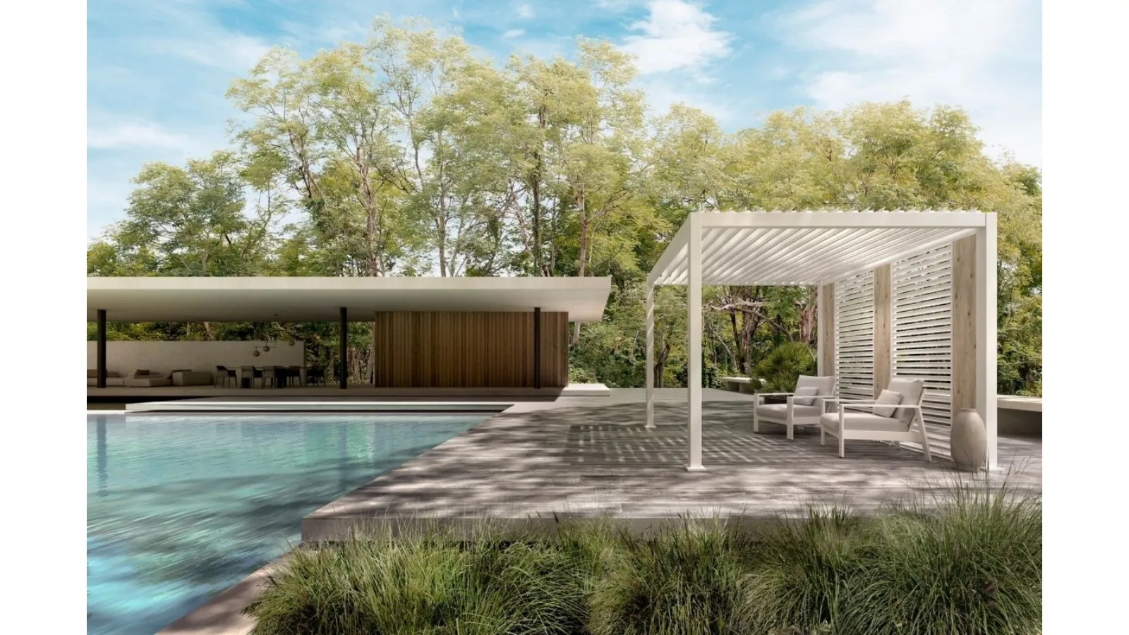 Pergola Ocean Bianco a isola di Bizzotto